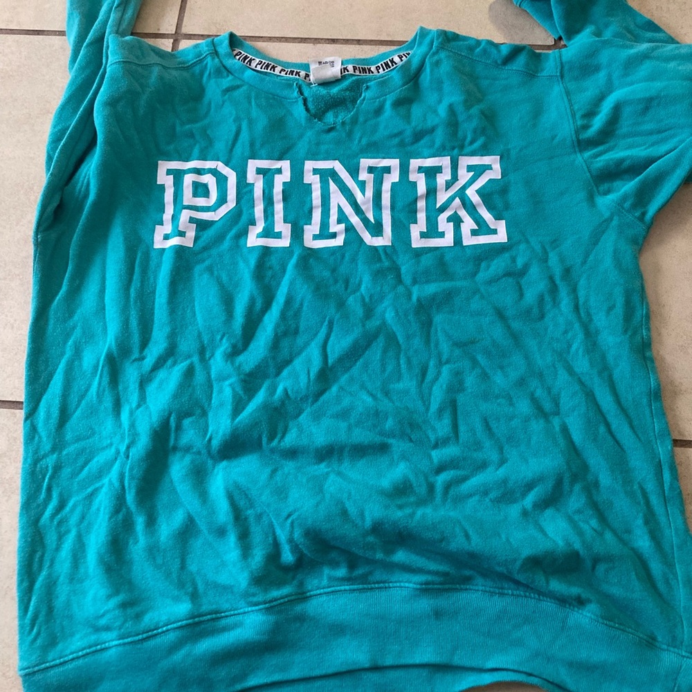 Pink Victoria’s Secret turquoise sweater Size M